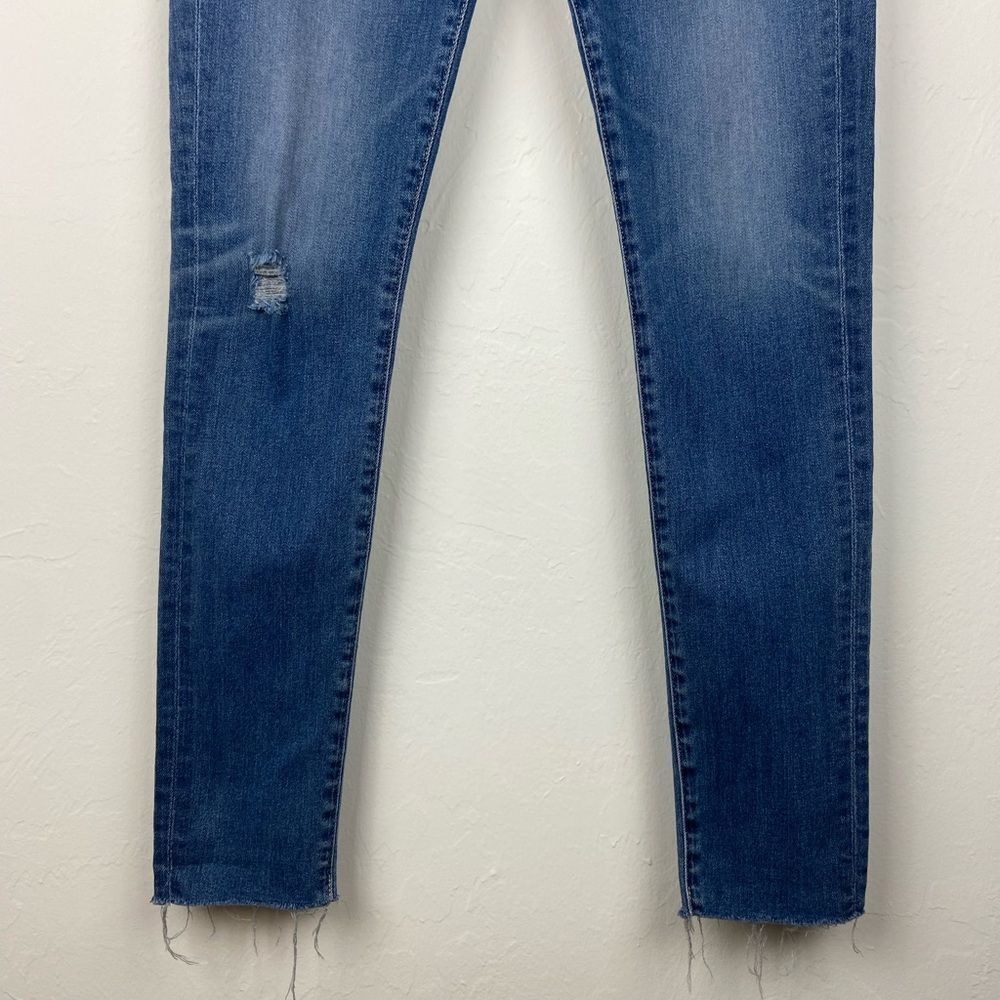 AG ‘The Farrah’ High-Rise Skinny Ankle Frayed Hem Jeans - Picture 5 of 8
